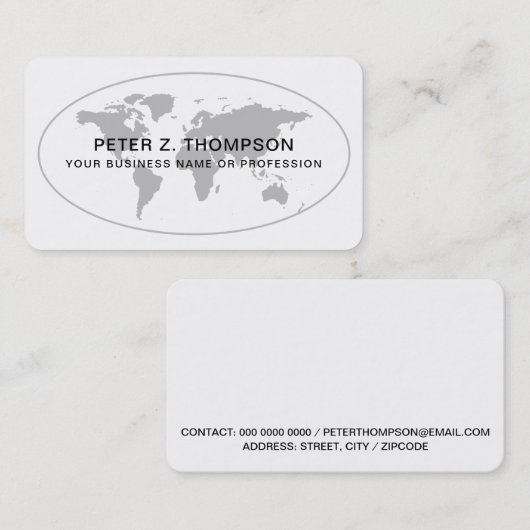 Internationaal mondiaal wit Visitekaartje (Voorkant / Achterkant)