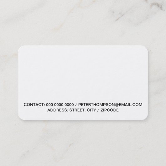 Internationaal mondiaal wit Visitekaartje (Achterkant)