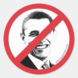 Internationaal NEE! Obama Ronde Sticker