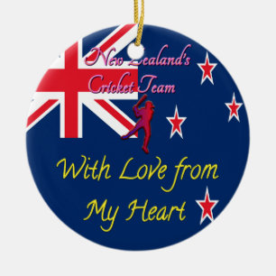 Internationaal Nieuw-Zeeland Cricket Keramisch Ornament