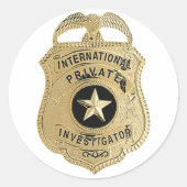 Internationaal Particulier Onderzoeker Ronde Sticker (Voorkant)