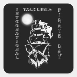 Internationaal Praten als een Piratendag Vierkante Sticker