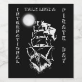 Internationaal Praten als een Piratendag Wijn Etiket (Enkel label)