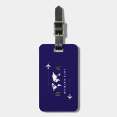 Internationaal Reizen wereldwijd monogram donkerbl Bagagelabel (Voorkant verticaal)