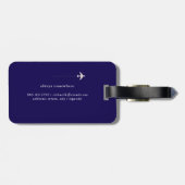Internationaal Reizen wereldwijd monogram donkerbl Bagagelabel (Achterkant horizontaal)