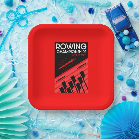 Internationaal roeien papieren bordje (Feest)