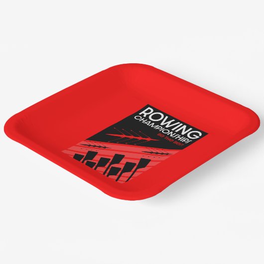 Internationaal roeien papieren bordje (Gebogen)