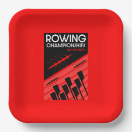 Internationaal roeien papieren bordje