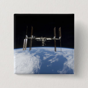 Internationaal ruimtestation 11 vierkante button 5,1 cm