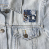 Internationaal Ruimtestation 22 Vierkante Button 5,1 Cm (In situ)