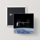 Internationaal ruimtestation 9 vierkante button 5,1 cm (Voorkant /achterkant)