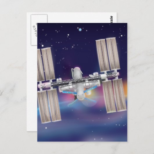 Internationaal ruimtestation briefkaart (Voorkant / Achterkant)