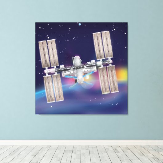 Internationaal ruimtestation canvas afdruk (Insitu (Houten vloer))