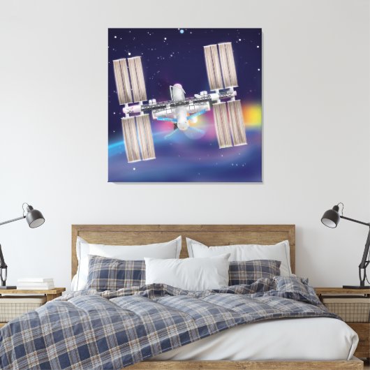 Internationaal ruimtestation canvas afdruk (Insitu (Slaapkamer))