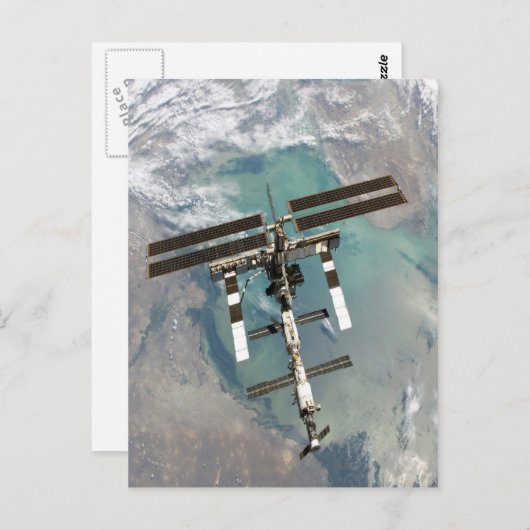 Internationaal ruimtestation hoger punt en uitzich briefkaart (Voorkant / Achterkant)