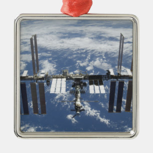 Internationaal ruimtestation in baan 2 metalen ornament