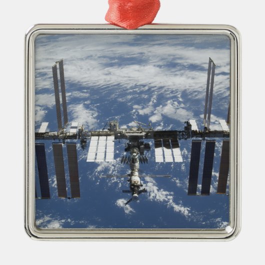 Internationaal ruimtestation in baan 2 metalen ornament (Voorkant)