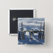 Internationaal ruimtestation in baan 2 vierkante button 5,1 cm (Voorkant /achterkant)