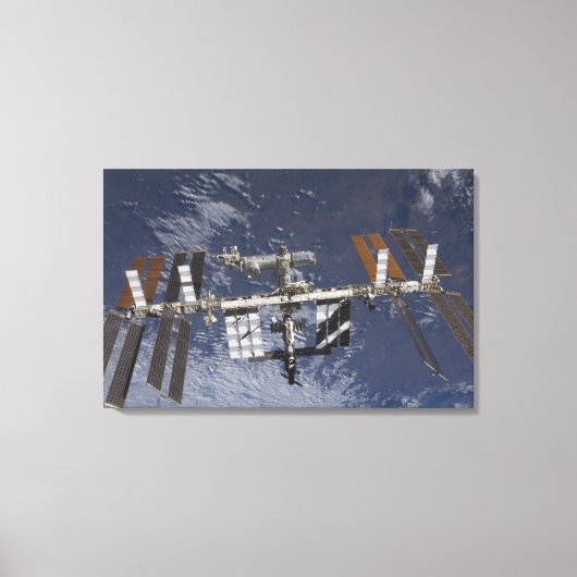 Internationaal ruimtestation in baan om aarde canvas afdruk (Voorkant)