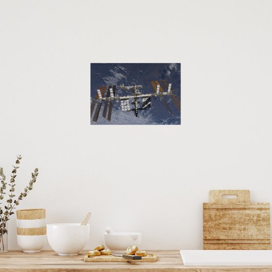 Internationaal ruimtestation in baan om aarde poster (Keuken)