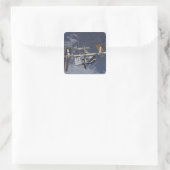 Internationaal ruimtestation in baan om aarde vierkante sticker (Tas)