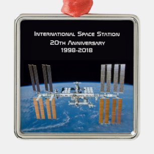 Internationaal Ruimtestation ISS 20e Jubileum Metalen Ornament