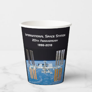 Internationaal Ruimtestation ISS 20e Jubileum Papieren Bekers