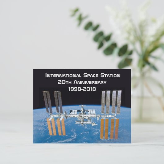 Internationaal ruimtestation ISS 20ste verjaardag Briefkaart (Staand voorkant)