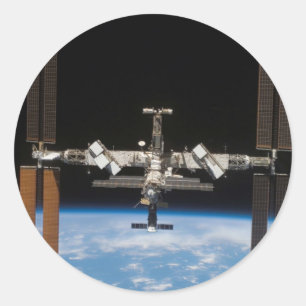 Internationaal ruimtestation — vanaf Atlantis ge Ronde Sticker