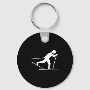 Internationaal schaatsen skiën, langlaufen sleutelhanger
