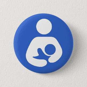 Internationaal symbool voor borstvoeding ronde button 5,7 cm