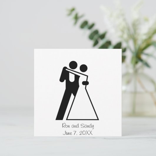 Internationaal symbool voor bruid en bruidegom kaart