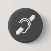 Internationaal symbool voor doven ronde button 5,7 cm (Voorkant)