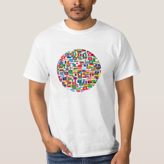Internationaal vlaggenpatroon t-shirt (Voorkant)