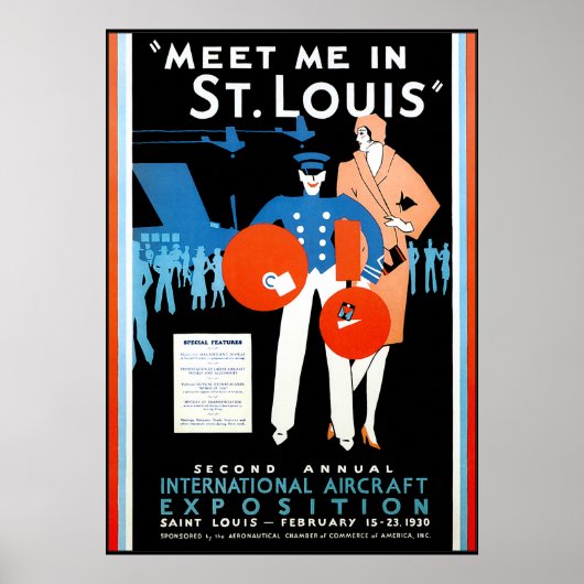  internationaal Vliegtuig Poster (Voorkant)