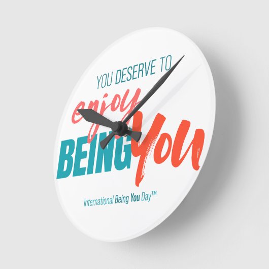 Internationaal zijn uw dag citaten - Wall Clock Ronde Klok (Hoek)