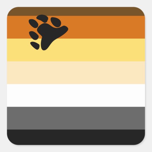 International Bear Brotherhood Pride Flag  Vierkante Sticker (Voorkant)