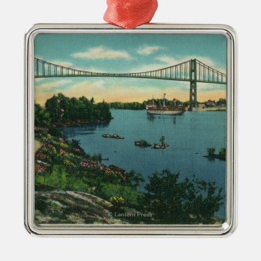 International Bridge American Span Uitzicht # 2 Metalen Ornament (Voorkant)