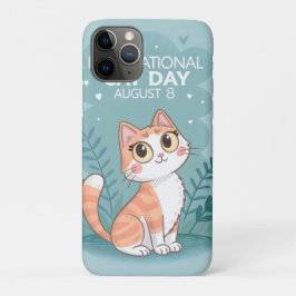 International Cat Day Cute Whimsical Cat Art Case-Mate iPhone Case