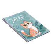 International Cat Day Cute Whimsical Cat Art Notitieboek (Rechterzijde)