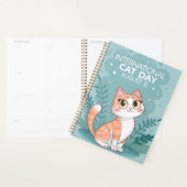 International Cat Day Cute Whimsical Cat Art Planner (Display)
