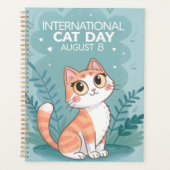 International Cat Day Cute Whimsical Cat Art Planner (Voorkant)
