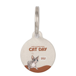 International Cat Day Sphynx Celebration Art Huisdierpenning