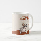 International Cat Day Sphynx Celebration Art Koffiemok (Voorkant rechts)
