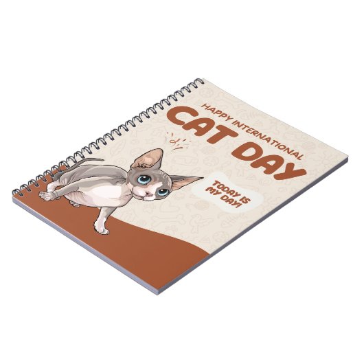 International Cat Day Sphynx Celebration Art Notitieboek (Linkerzijde)