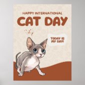 International Cat Day Sphynx Celebration Art Poster (Voorkant)