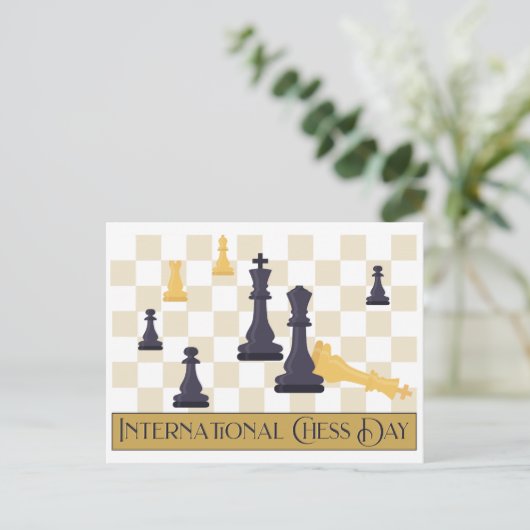 International Chess Day T-shirt Briefkaart (Staand voorkant)