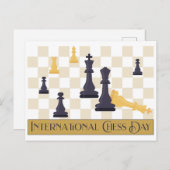 International Chess Day T-shirt Briefkaart (Voorkant / Achterkant)