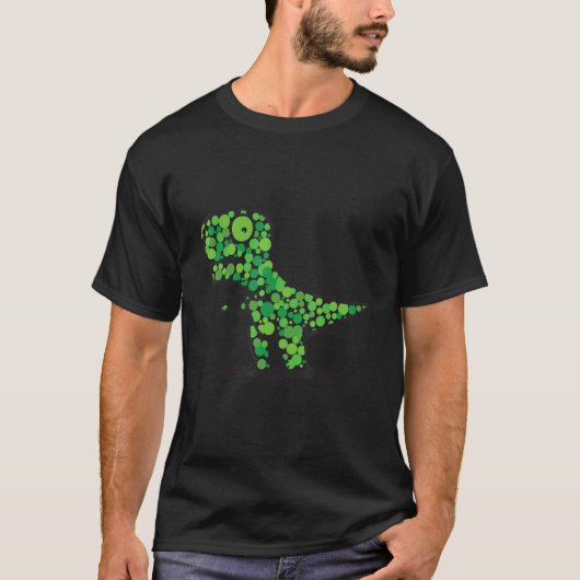 International Dot Day Green Polka Dot Rex Dinosaur T-shirt (Voorkant)