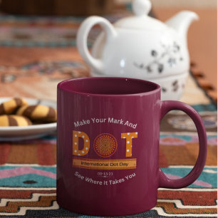 International Dot Day-ontwerp Tweekleurige Koffiemok